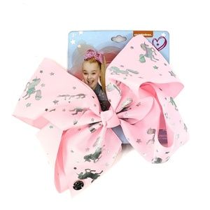 JoJo Siwa 8" Bow, Bubble Gum Pink w/Silver Unicorn
